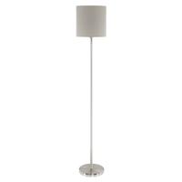 Eglo Vloerlamp Pasteri 28cm nikkel mat met lichtbruine kap 95167