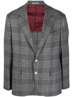 Brunello Cucinelli blazer en laine mélangée à carreaux - Gris - thumbnail