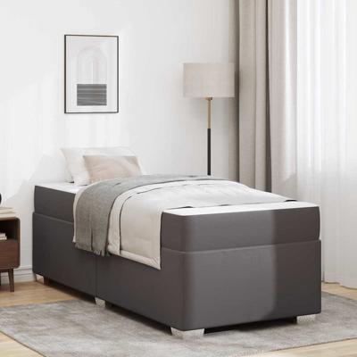 Bedframe Grijs 90 x 200 cm Kunstleer