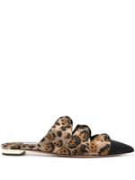 Aquazzura mules pointues à imprimé léopard - Marron Aquazzura mules pointues à imprimé léopard - Marron