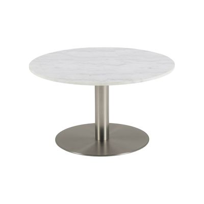 Bendt Ronde Salontafel 'Clement' Ø80cm, Wit Marmer/Chrome, kleur Wit / Chroom Bendt Ronde Salontafel 'Clement' Ø80cm, Wit Marmer/Chrome, kleur Wit / Chroom