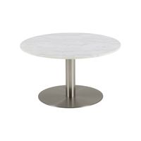 Bendt Ronde Salontafel 'Clement' Ø80cm, Wit Marmer/Chrome, kleur Wit / Chroom - thumbnail