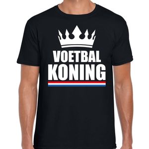 Voetbal koning t-shirt zwart heren - Sport / hobby shirts 2XL  -