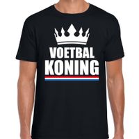 Voetbal koning t-shirt zwart heren - Sport / hobby shirts 2XL  - - thumbnail