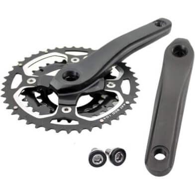 Lasco fm628 crankset alu / cnc bsa 44/32/22 -1 mm / 170 mm mat zwart