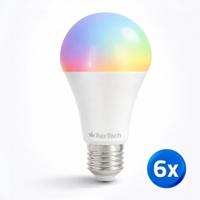 slimme wifi lamp 9 watt - E27 fitting - RGBWW Multicolor en Wit - 6-pack
