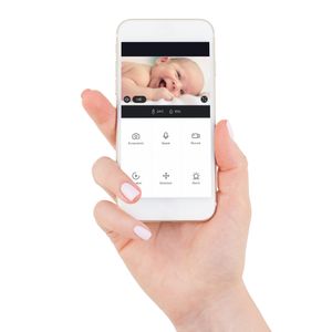 Alecto SMARTBABY10 baby-videomonitor Wi-Fi Antraciet, Wit