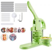 VEVOR Badge Punch Press 75 mm Ronde Knopenmaker met 100 Knopenonderdelen, Cirkelsnijder, Spell Book en Versterkte Ergonomische Handgreep, DIY Badge Persmachine, Groen