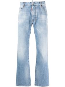 DSQUARED2 jean droit à effet légèrement délavé - Bleu