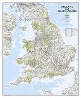 Wandkaart Engeland en Wales, 76 x 92 cm | National Geographic