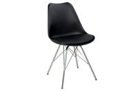 Retro stoel SCANDINAVIA MEISTERSTÜCK zwart chroom frame - 36185 - thumbnail