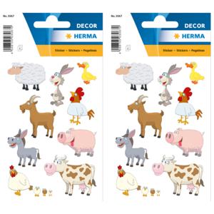 54x stuks Boerderij dieren stickers - kinderstickers - stickervellen - knutselspullen