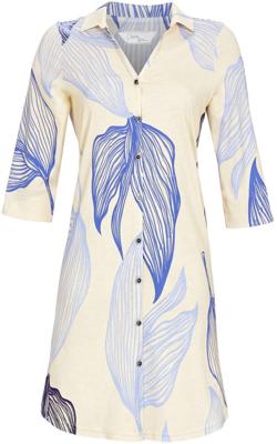 Ringella doorknoopnachthemd blauwe bladeren