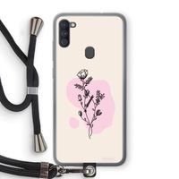 Roses are red: Samsung Galaxy A11 Transparant Hoesje met koord