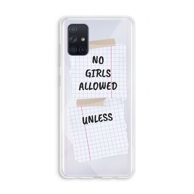 No Girls Allowed Unless: Galaxy A71 Transparant Hoesje