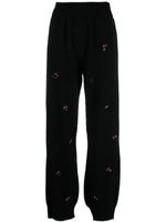 Barrie floral-embroidery cashmere trousers - Noir - thumbnail