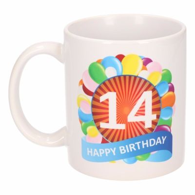 14e verjaardag cadeau beker / mok 300 ml