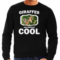 Sweater giraffes are serious cool zwart heren - giraffen/ giraffe trui 2XL  - - thumbnail