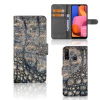 Samsung Galaxy A20s | Telefoonhoesje | Met pasjeshouder | Krokodillenprint