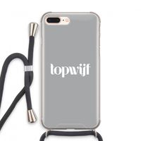 Topwijf Grijs Wit: iPhone 8 Plus Transparant Hoesje met koord Topwijf Grijs Wit: iPhone 8 Plus Transparant Hoesje met koord