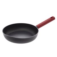 Koekenpan - Alle kookplaten geschikt - zwart/rood - dia 25 cm - Koekenpannen
