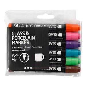 Creativ Company Glas- en porseleinstiften extra kleuren, 6st.