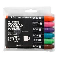 Creativ Company Glas- en porseleinstiften extra kleuren, 6st.