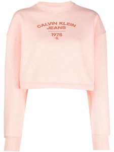 Calvin Klein Jeans sweat crop à logo imprimé - Rose