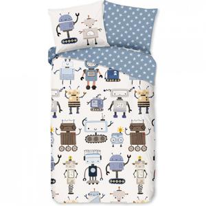 Goodmorning Robots Peuter Dekbedovertrek Blauw-Junior (120 x 150 cm)