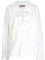 System blouse à détail de laçage - Blanc