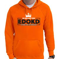 Koningsdag hoodie voor heren - extreme dorst op koningsdag - oranje - oranje feestkleding - thumbnail