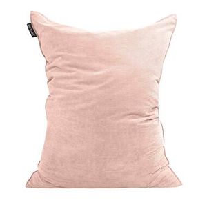 Zitzak rib velours - roze - 100x150 cm - Leen Bakker