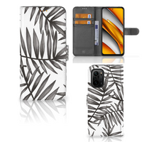 Poco F3 | Xiaomi Mi 11i Hoesje Leaves Grey - thumbnail