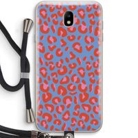 Leopard blue: Samsung Galaxy J7 (2017) Transparant Hoesje met koord