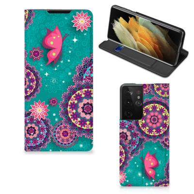 Samsung Galaxy S21 Ultra | Bookcase | Cirkels en Vlinders