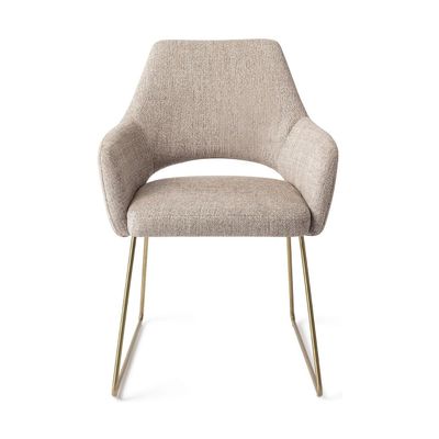 Jesper Home Yanai eetkamerstoel Biscuit Beach slide gold