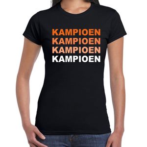 Supporter kampioen t-shirt zwart voor dames