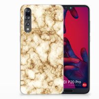 Huawei P20 Pro TPU Siliconen Hoesje Marmer Goud