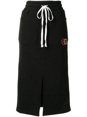 goodboy jupe mi-longue à logo brodé - Noir