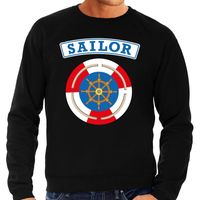 Zeeman/sailor verkleed sweater zwart voor heren - thumbnail