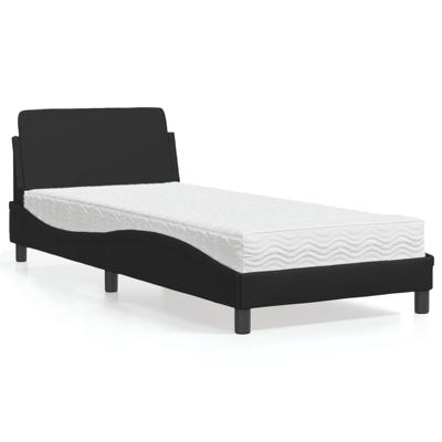 Bed met matras "Dover" kunstleer zwart 90x200 cm