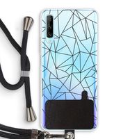 Geometrische lijnen zwart: Huawei P Smart Pro Transparant Hoesje met koord
