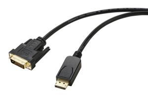 Renkforce RF-5771518 DVI-kabel DisplayPort / DVI Adapterkabel DisplayPort-stekker, DVI-D 24+1-polige stekker 1.80 m Zwart PVC-mantel