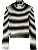 Jil Sander logo-patch stripe-pattern top - Noir