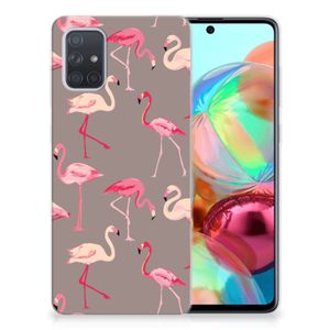 Samsung Galaxy A71 TPU Hoesje Flamingo