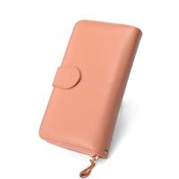 3 PCS multifunctionele rits vrouwen lederen portemonnee lange driebladige Coin Purse Card houder Clutch(Pink)
