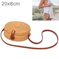 Leather Buckle Bowknot patroon herfst rotan handgemaakt rotan tas Vintage Art dames diagonale strandtas grootte: 20x20x8cm