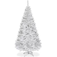 Kerstboom Kunstsparrenboom Kerstboom met Metalen Standaard voor Binnen en Buiten Vakantie Versiering 150-240 cm Wit