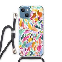 Watercolor Brushstrokes: iPhone 13 Transparant Hoesje met koord