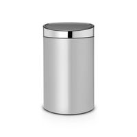 Brabantia Touch Bin afvalemmer 40 liter met kunststof binnenemmer - Metallic Grey / Brilliant Steel